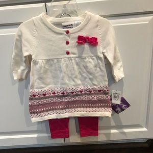 NWT sweater dress with pink leggings